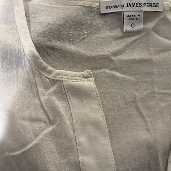 James Perse semi-sheer silk blend boxy relaxed fit oversized button down blouse - Picture 15 of 15